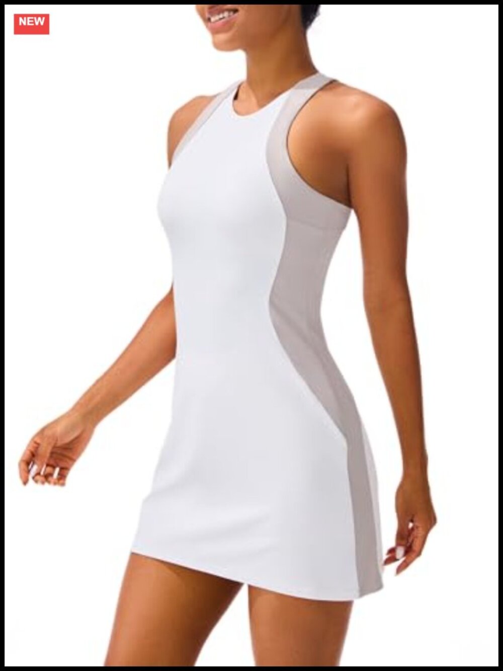 Athletic Tennis Golf Dress Built-in Bra Detachable Shorts Pockets
